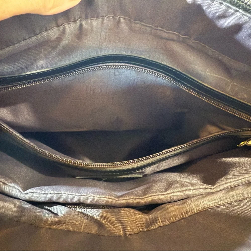 ~13” Liz Claiborne Work Bag Randa Luggage Laptop Tote Fabric Blue‎ & Gray